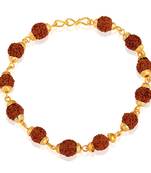 Asmitta Gold toned Rudraksha Bracelet For Men