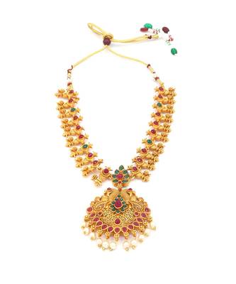 Temple Jewellery Matte Finish Necklace Sets For Women 2