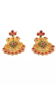 Temple Jewellery Matte Finish Necklace Sets For Women