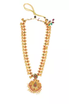 Temple Jewellery Matte Finish Necklace Sets For Women
