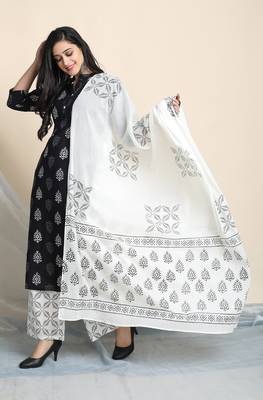 Black block print cotton salwar 2