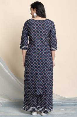 Janasya Blue printed cotton salwar 3