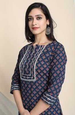 Janasya Blue printed cotton salwar 4