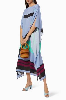 Free Size Calf Length Women Printed Crepe Fabric Kaftan Kurta 2