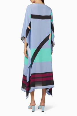 Free Size Calf Length Women Printed Crepe Fabric Kaftan Kurta 3