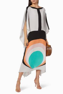 JSDC Women Free Size Casual Wear Calf Length Crepe Kaftan 2