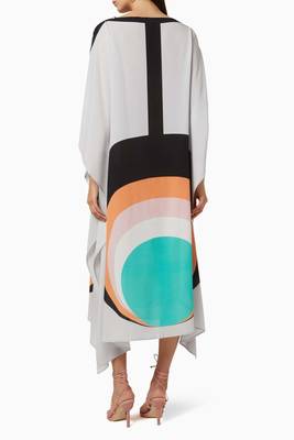 JSDC Women Free Size Casual Wear Calf Length Crepe Kaftan 3