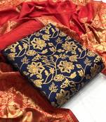 Navy-blue brocade brocade salwar
