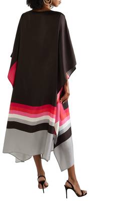 JSDC Beach Wear Calf Length Women Printed Satin Silk Tunic Kaftan 3