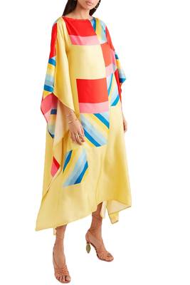 JSDC Women Digital Printed Striped Pattern Satin Silk Kaftan 3
