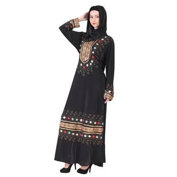Momin Bazaar Islmaic Modest Abaya Crystal Abaya Gold Embroidery 2