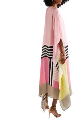 JSDC Women's Daily Wear Satin Silk Printed Calf Length Kaftans 4