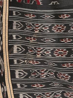 White printed art silk saree with blouse 4