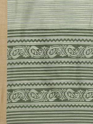 Green printed bhagalpuri saree with blouse 4