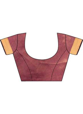 Pink woven south silk saree with blouse 5