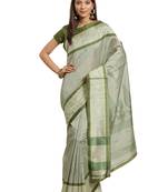 Green printed bhagalpuri saree with blouse