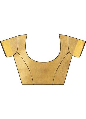 Mustard woven south silk saree with blouse 4