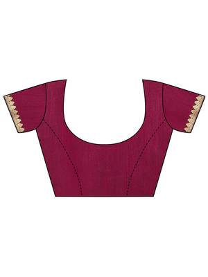 Maroon printed chiffon saree with blouse 5