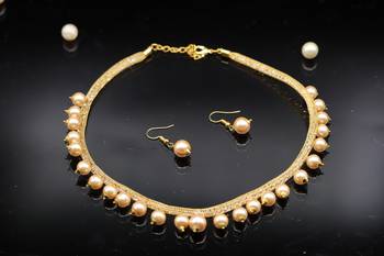 Gold Pearl Necklace Sets 5
