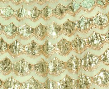 Light-green sequins embroidered net semi stitched bridal lehenga 4