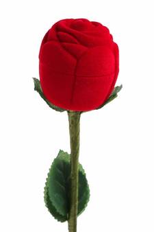 Red Rose Jewellery Ring Box (Gift, Engagement) Single Box Without Finger Ring (S001)