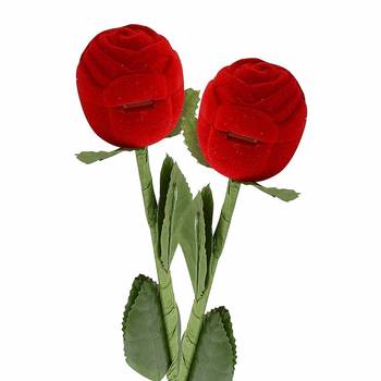 Red Rose Jewellery Ring Box for Gift Propose Marriage Ceremony Engagement Without Finger Ring Pack of 2  1