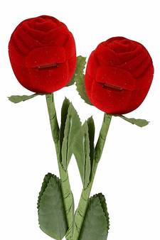 Red Rose Jewellery Ring Box for Gift Propose Marriage Ceremony Engagement Without Finger Ring Pack of 2 (S002)