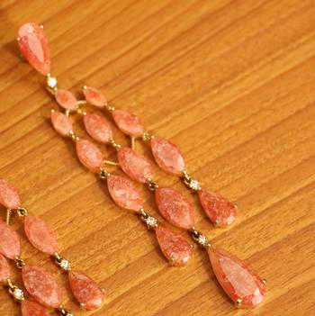 Orange quartz  danglers-drops 2