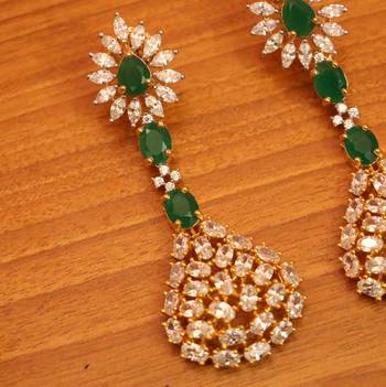 Green emerald  danglers-drops 2