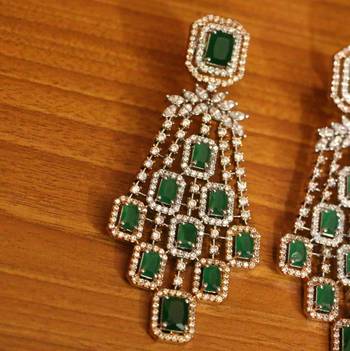 Green emerald  danglers-drops 2