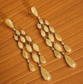 Yellow quartz  danglers-drops 1