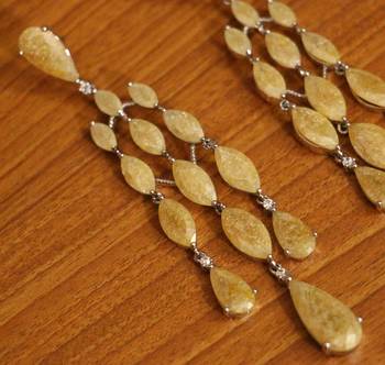 Yellow quartz  danglers-drops 2