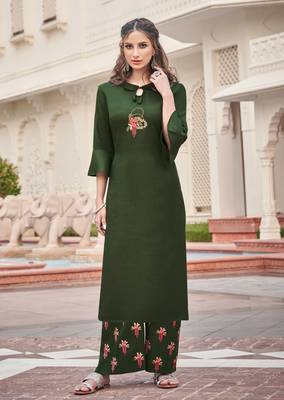 Mehendi embroidered rayon salwar 1