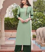 Light-green embroidered rayon salwar