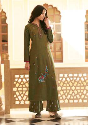 Mehendi embroidered silk salwar 1