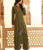 Mehendi embroidered silk salwar