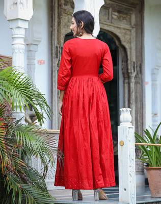 Red Angarakha Kurta Dupatta Set 2
