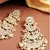 18k High Gold Matt Finish Plated Long 3 Layered Beaded Chandbali Earrings with Kundan & Pearl Work for Women (E2859)