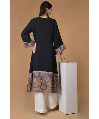 Black Kalamkari & Sozni Kashidakari Handcrafted Kurta SetAdd To Wish List 6