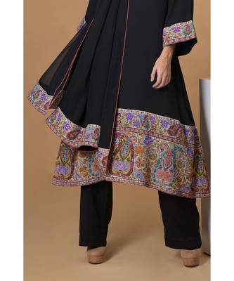 Black Kalamkari & Sozni Kashidakari Handcrafted Kurta Set 5