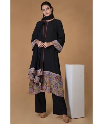 Black Kalamkari & Sozni Kashidakari Handcrafted Kurta Set 6