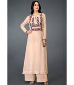 Tea Rose Kani Art Embroidered Kurta Set