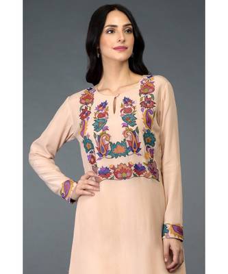 Tea Rose Kani Art Embroidered Kurta Set 3