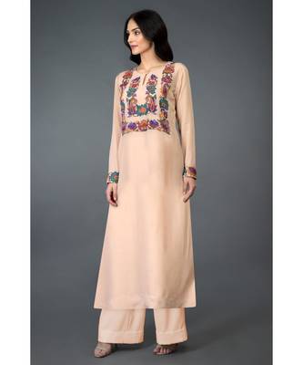 Tea Rose Kani Art Embroidered Kurta Set 5