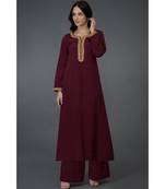Burgundy Marori & Sequin Embroidered Kurta Set