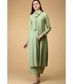 Sage Tie Neck Kurta Set