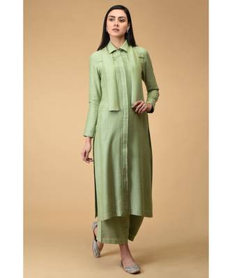 Sage Tie Neck Kurta Set 4