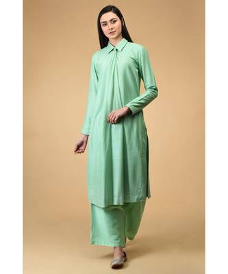 Mint Twist Neck Kurta Set 2