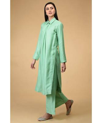 Mint Twist Neck Kurta Set 5
