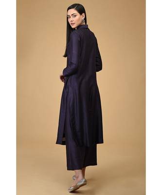 Eclipse Blue Twist Neck Kurta Set 2